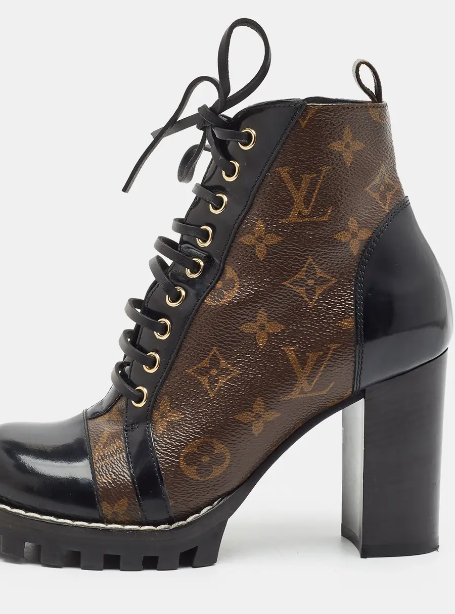 Louis Vuitton Star Trail Size 37 Brown/Black Monogram Canvas and Leather Ankle Boots