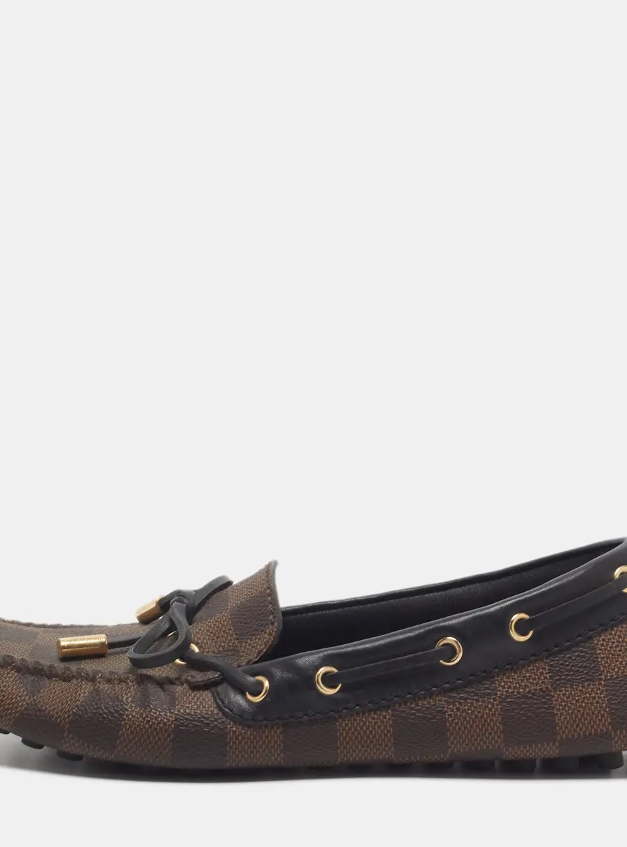 Louis Vuitton Gloria Size 35 Brown Monogram Canvas and Leather Loafers