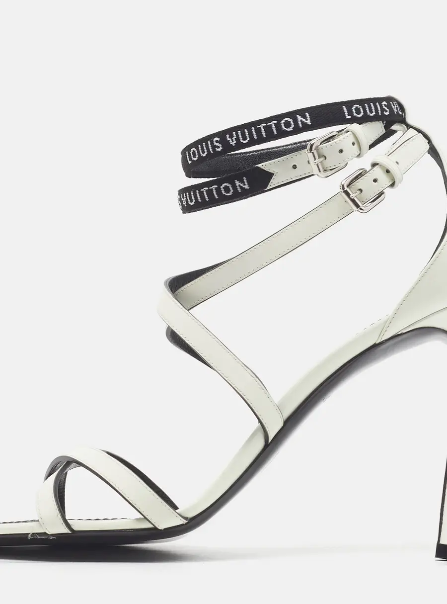 Louis Vuitton Call Back Size 41 Cream Leather Ankle Strap Sandals