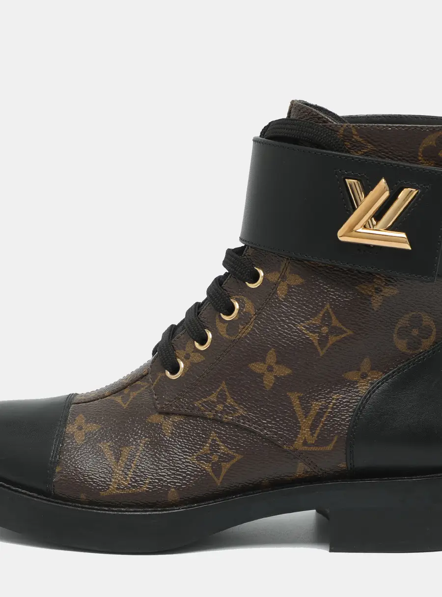 Louis Vuitton Wonderland Ranger Size 36.5 Brown Monogram Canvas and Leather Combat Boots