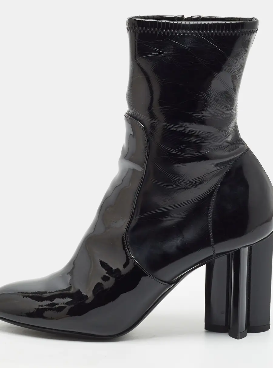Louis Vuitton Silhouette Size 36 Black Patent Leather Ankle Length Boots