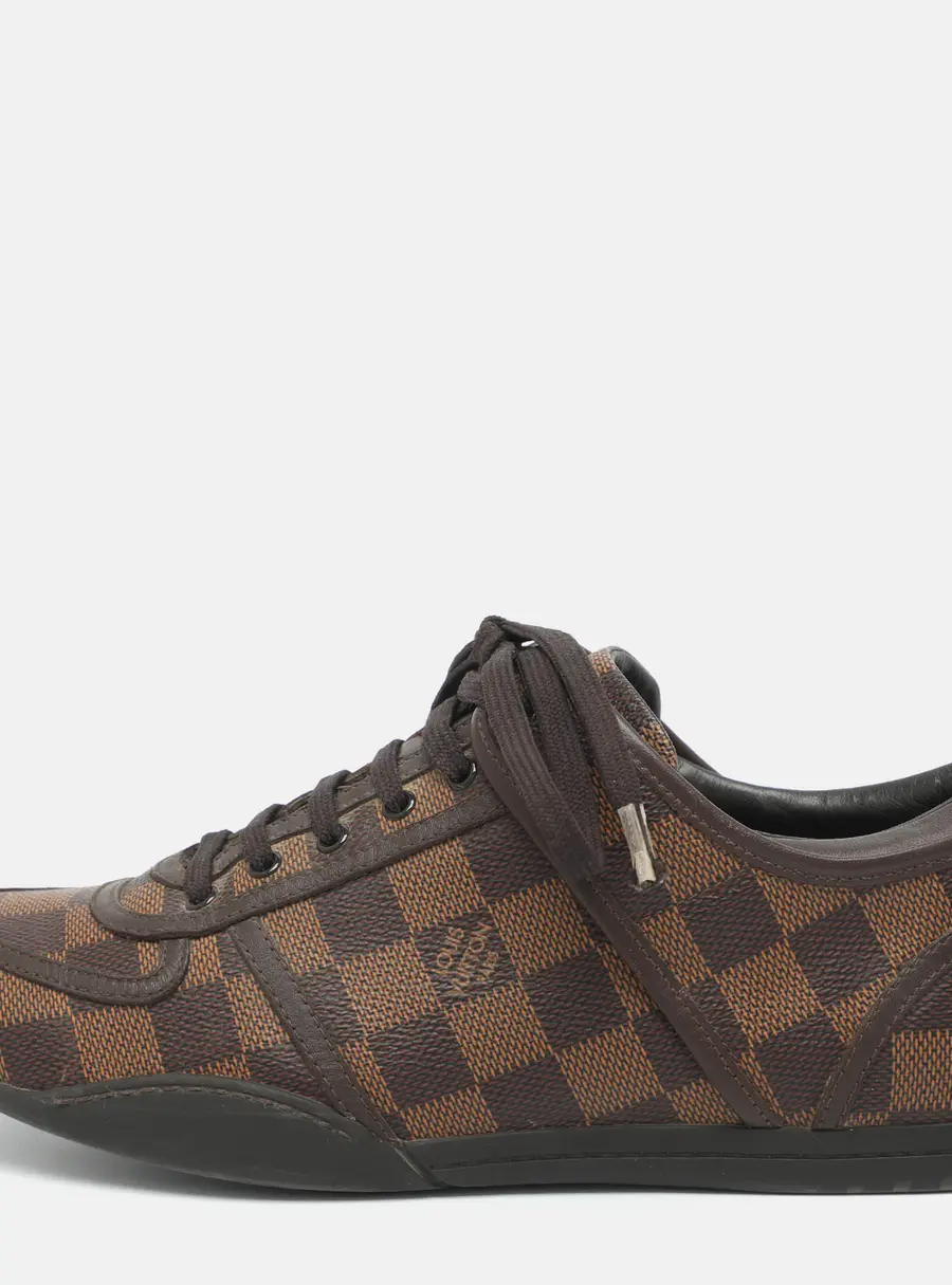 Louis Vuitton Size 37 Brown Damier Ebene Canvas and Leather Low Top Sneakers