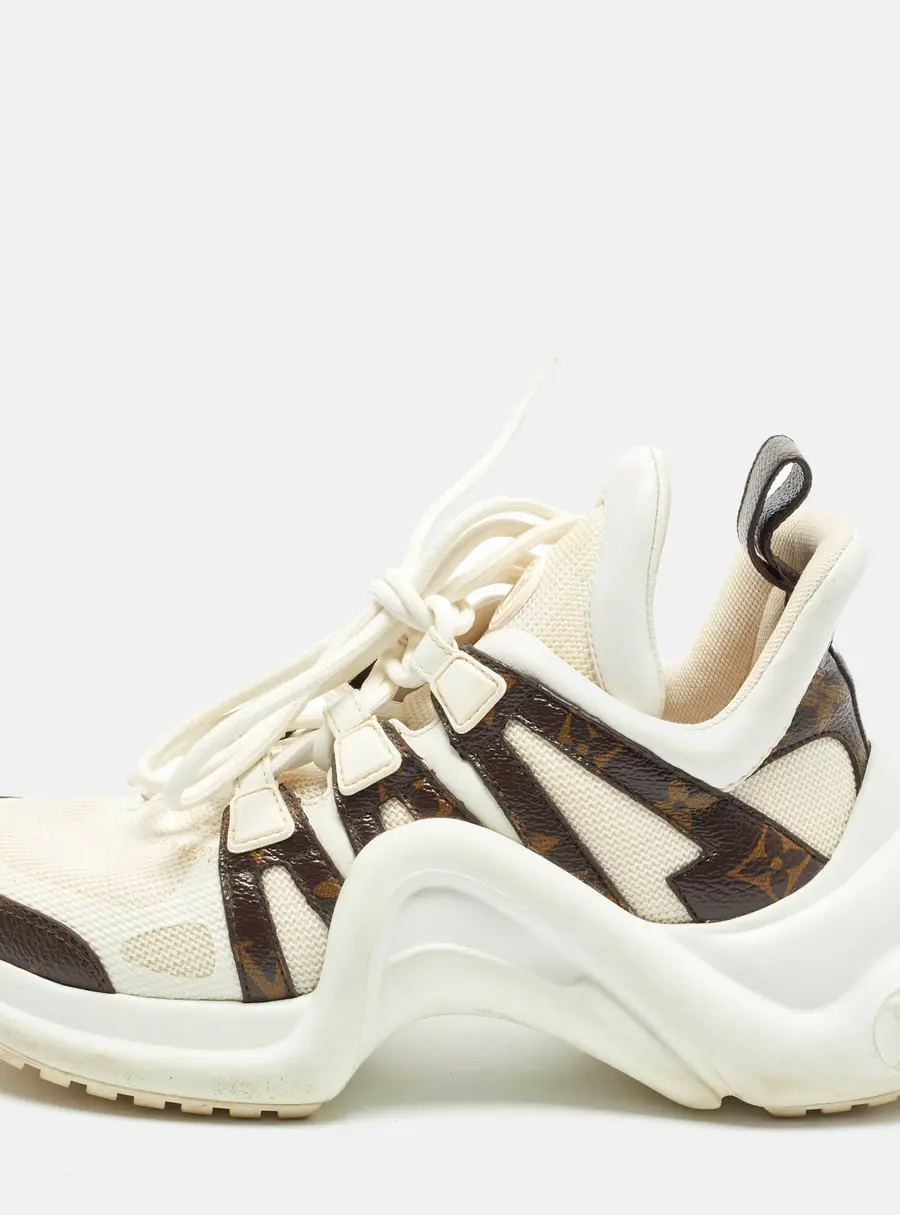 Louis Vuitton Archlight Size 36.5 White Monogram Canvas, Leather and Mesh Low Top Sneakers