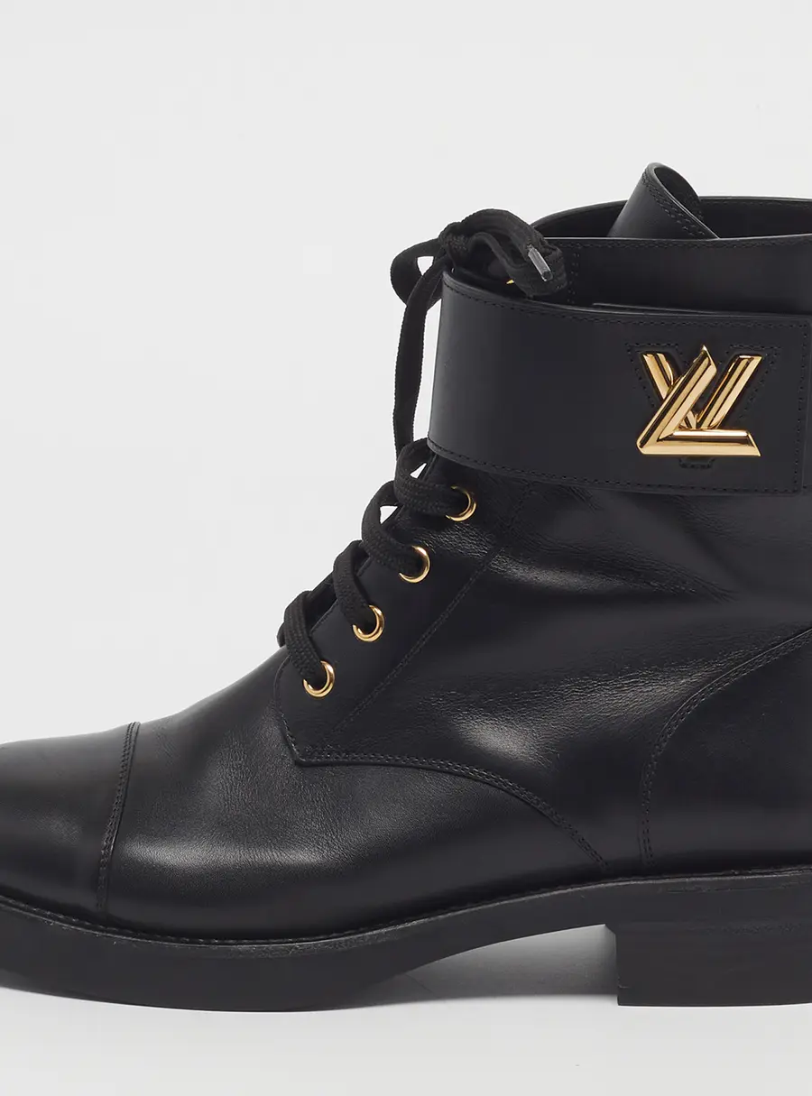 Louis Vuitton LV Ranger Size 40 Black Leather Combat Boots