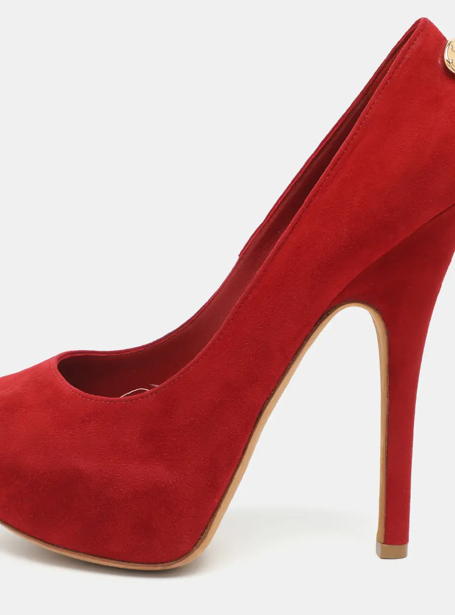 Louis Vuitton Oh Really! Size 36 Red Suede Platform Pumps