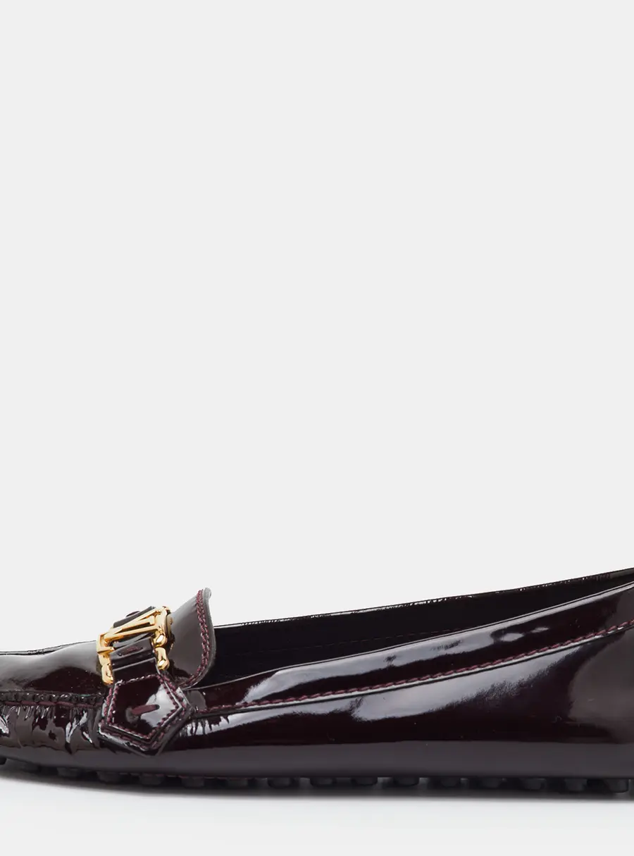 Louis Vuitton Oxford Size Amarante Patent Leather Ballet Flats