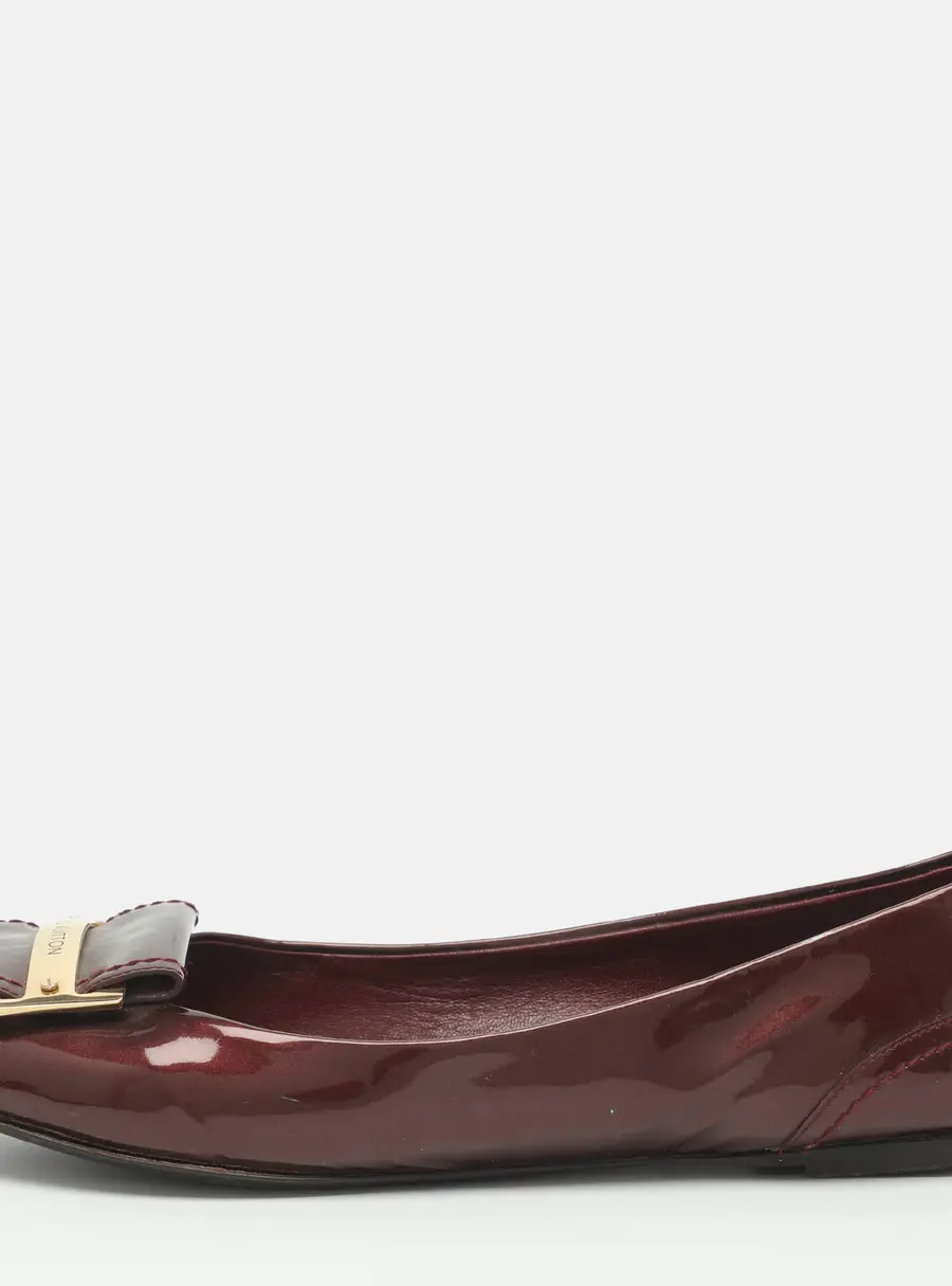 Louis Vuitton Size 38 Burgundy Patent Leather Ballet Flats