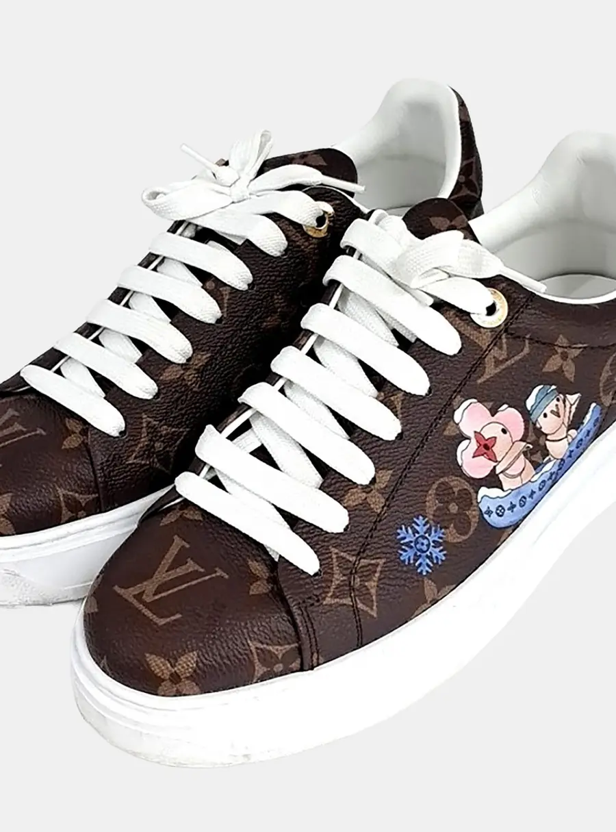 Louis Vuitton Time Out Brown Canvas Sneakers EU 37.5