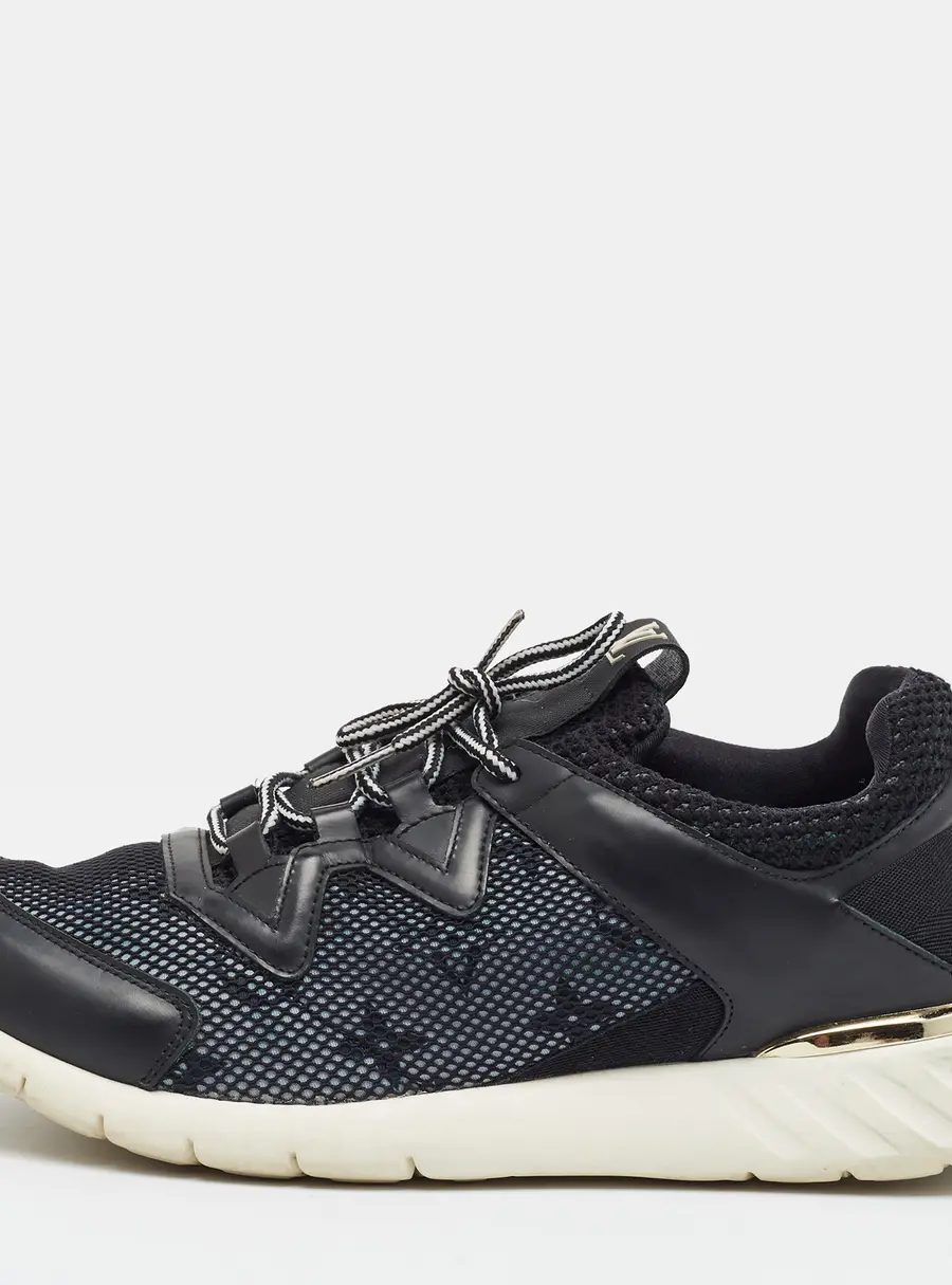 Louis Vuitton Aftergame Size 38.5 Black Leather and Mesh Low Top Sneakers