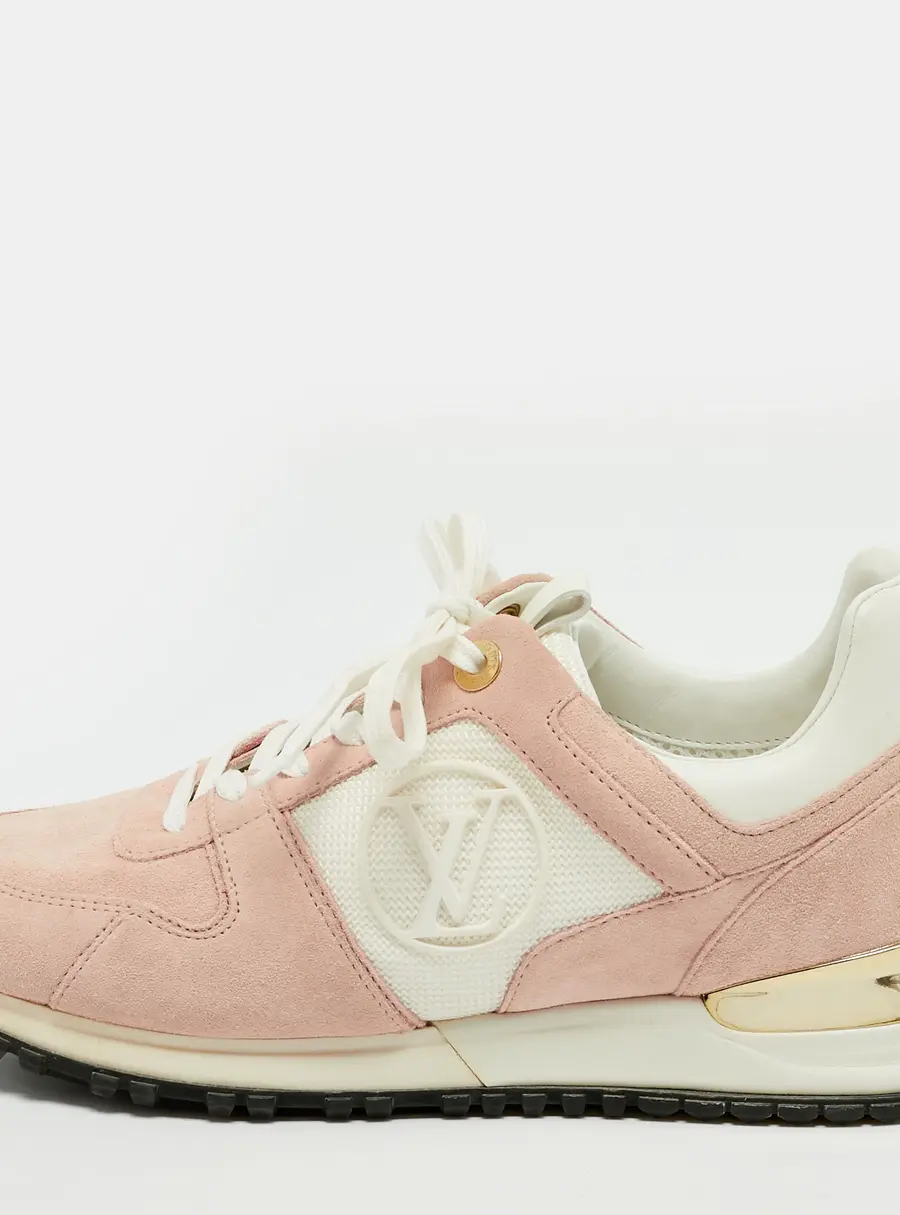 Louis Vuitton Run Away Size 36.5 Pink/White Mesh and Suede Low Top Sneakers