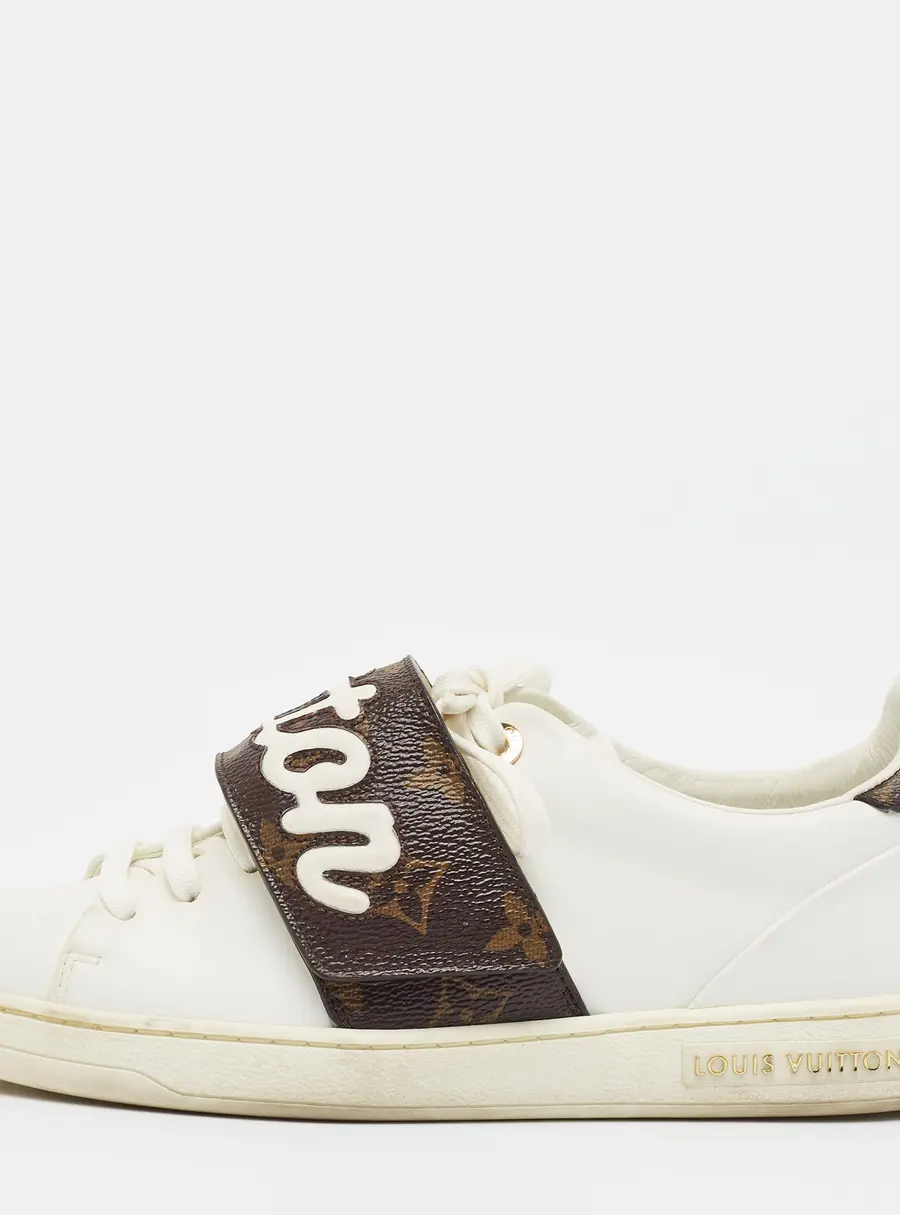 Louis Vuitton Frontrow Size 36 White/Brown Monogram Canvas and Leather Low Top Sneakers