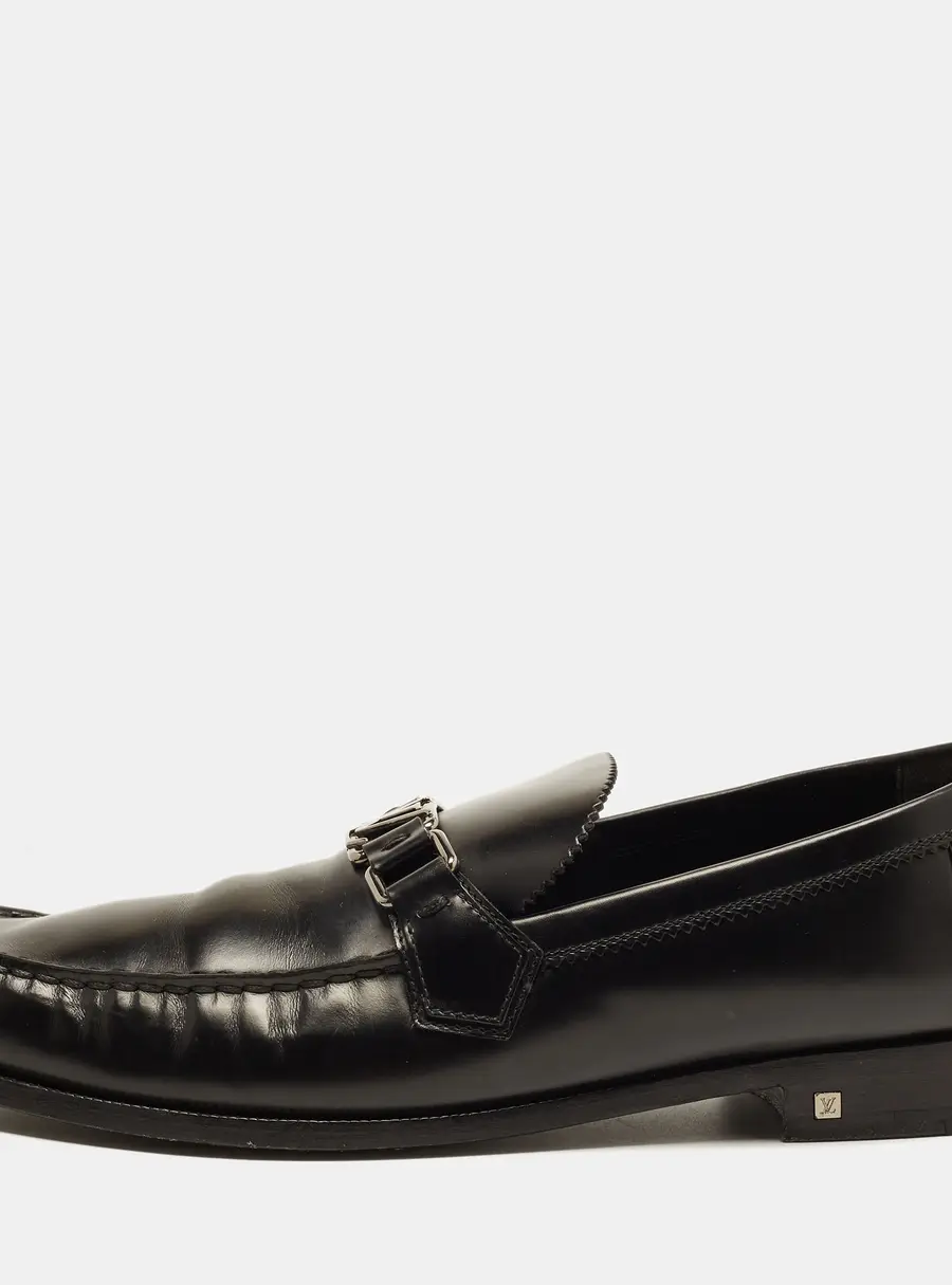 Louis Vuitton Major Size 44 Black Leather Penny Loafers