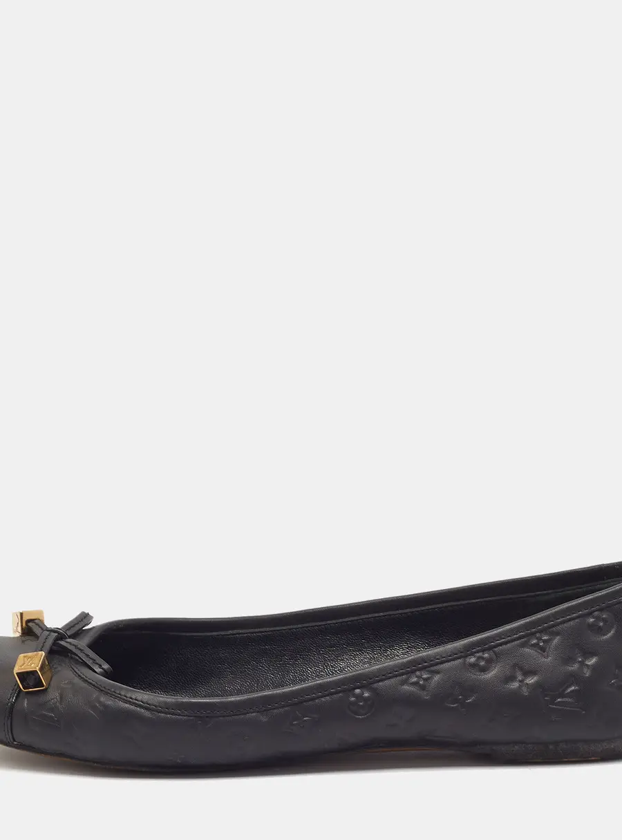 Louis Vuitton Debbie Size 37.5 Black Leather Ballet Flats