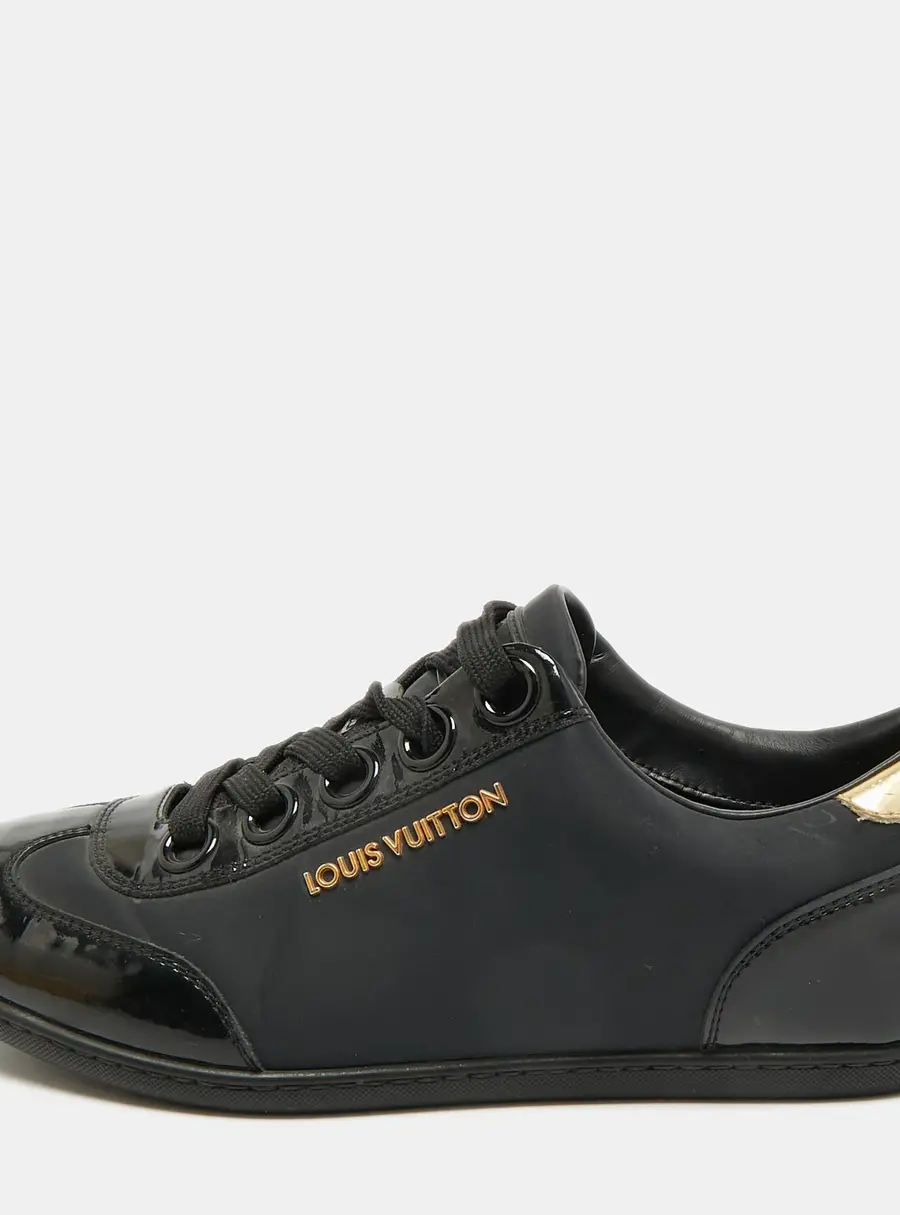 Louis Vuitton Pulse Size 36 Black Leather and Patent Leather Lace Up Sneakers