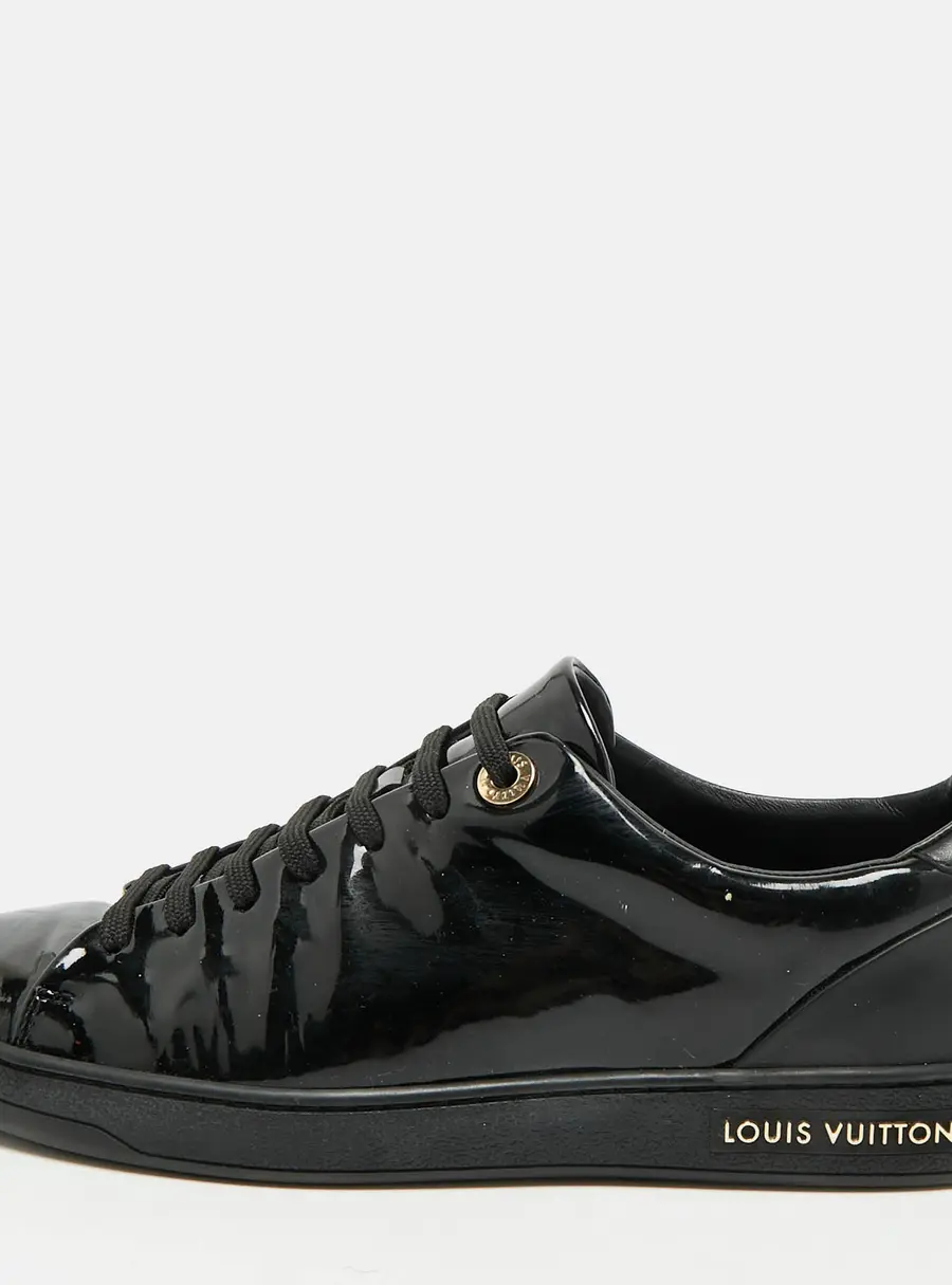 Louis Vuitton Frontrow Size 37.5 Black Leather and Patent Leather Low Top Sneakers