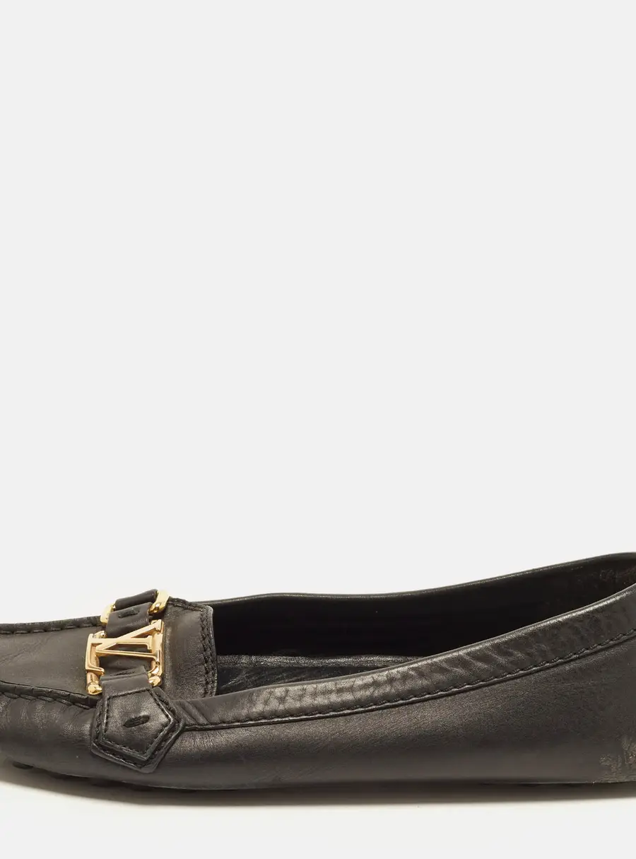 Louis Vuitton Oxford Size 37 Black Leather Loafers
