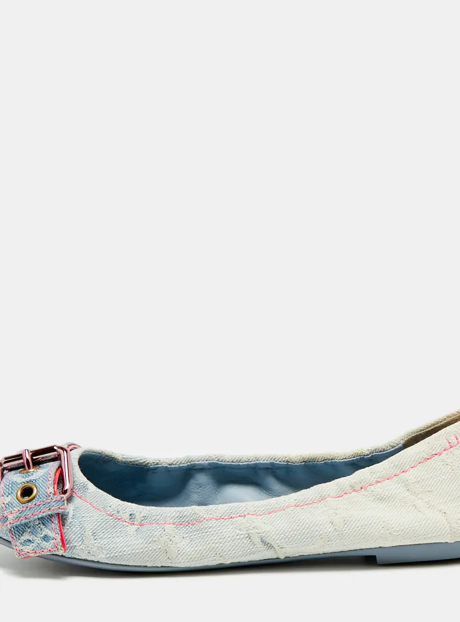 Louis Vuitton Size 36 Blue Monogram Denim Ballet Flats