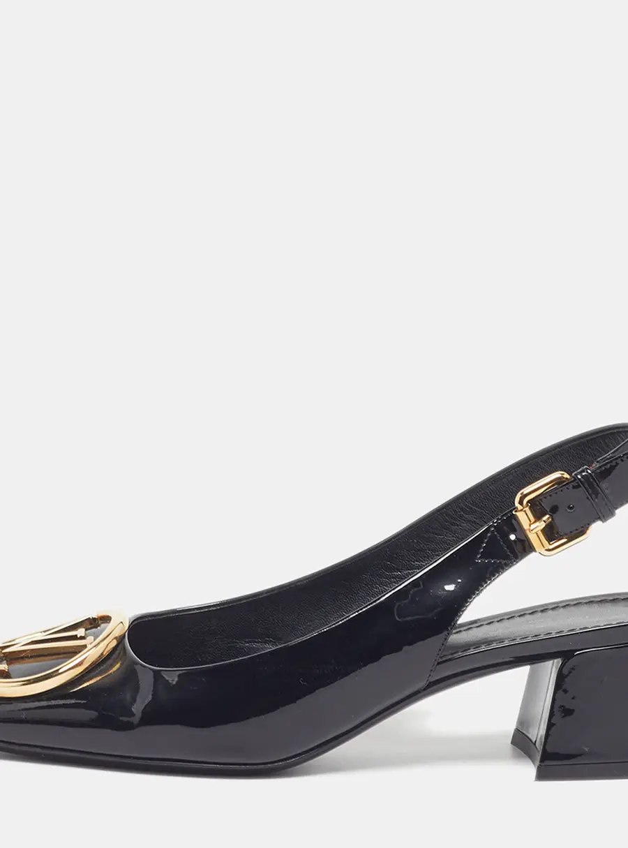 Louis Vuitton Madeleine Size 37.5 Black Patent Leather Pumps