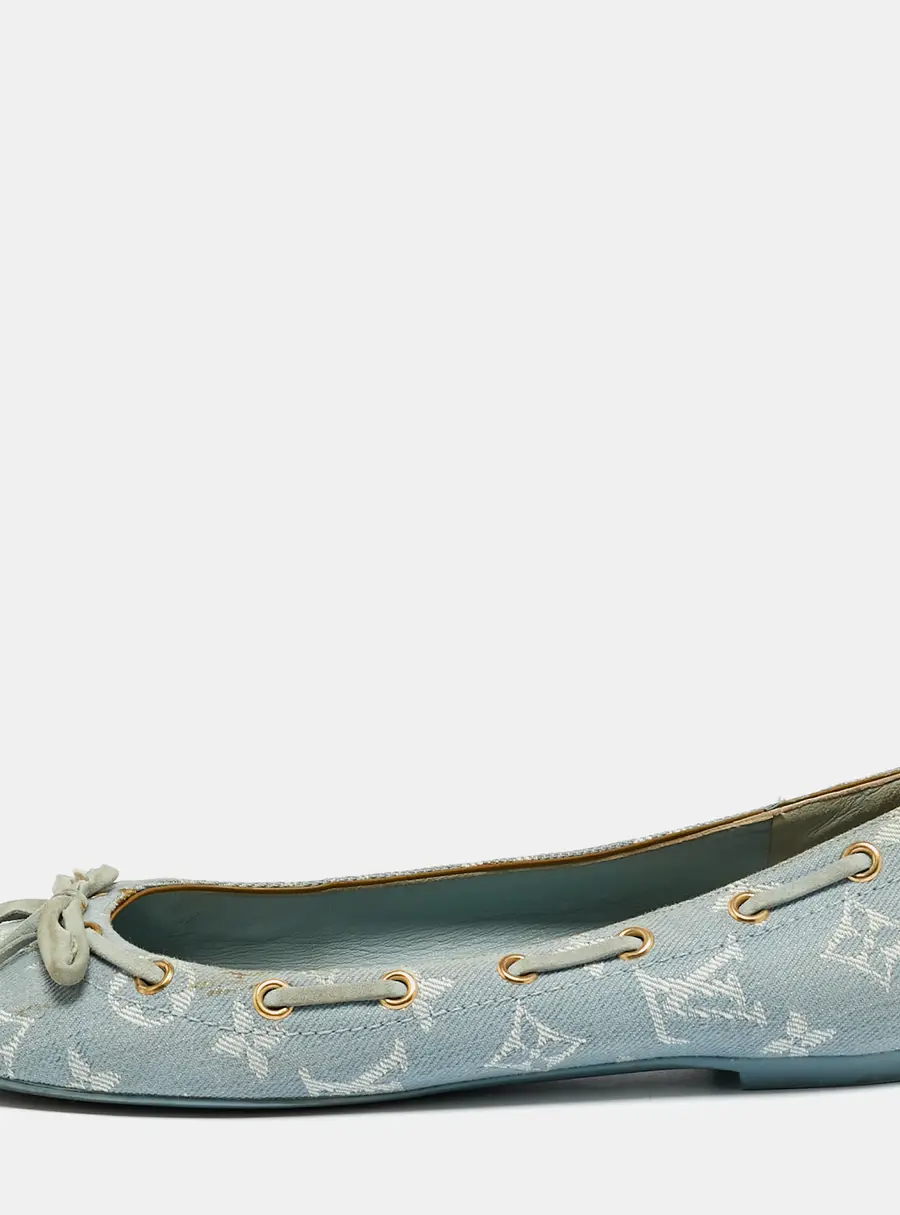 Louis Vuitton LV Oasis Size 38 Blue Denim Ballet Flats