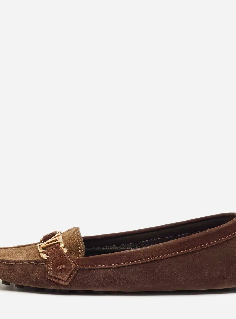 Louis Vuitton Oxford Size 39 Two Tone Suede Ballet Flats