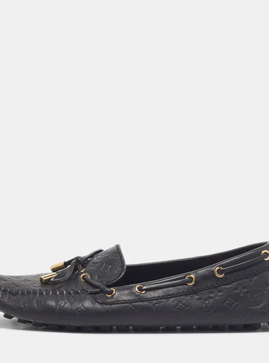 Louis Vuitton Gloria Size 39 Black Leather Loafers