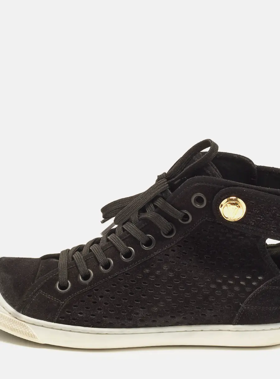 Louis Vuitton Punchy Size 37 Black Suede High Top Sneakers