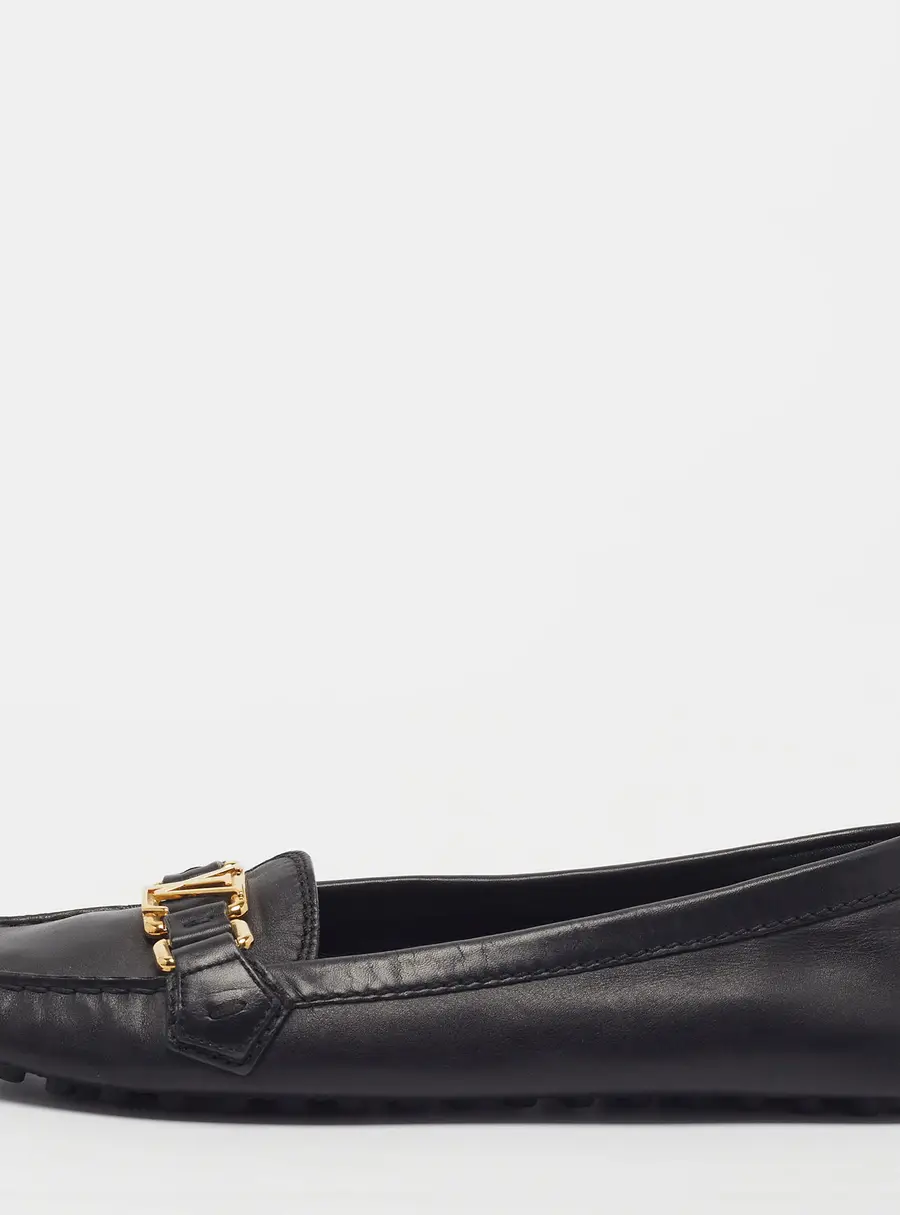 Louis Vuitton Oxford Size 37.5 Black Leather Loafers
