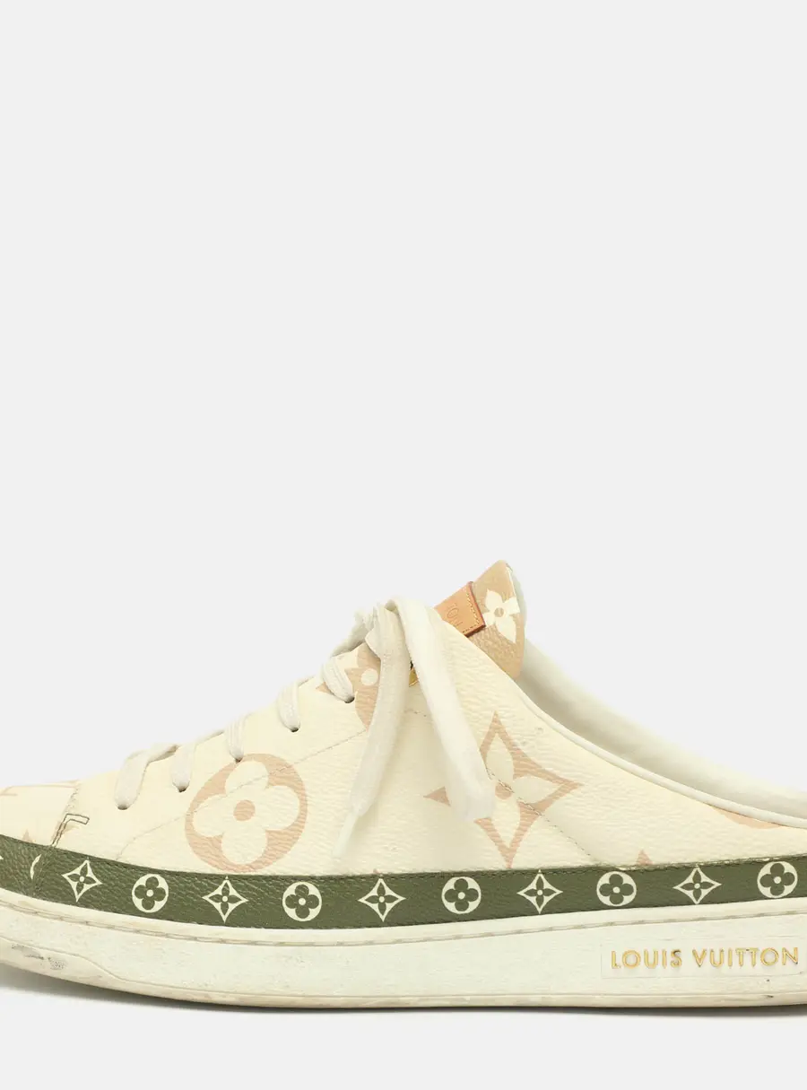 Louis Vuitton Stellar Size 40 White/Green Monogram Coated Canvas Sneakers