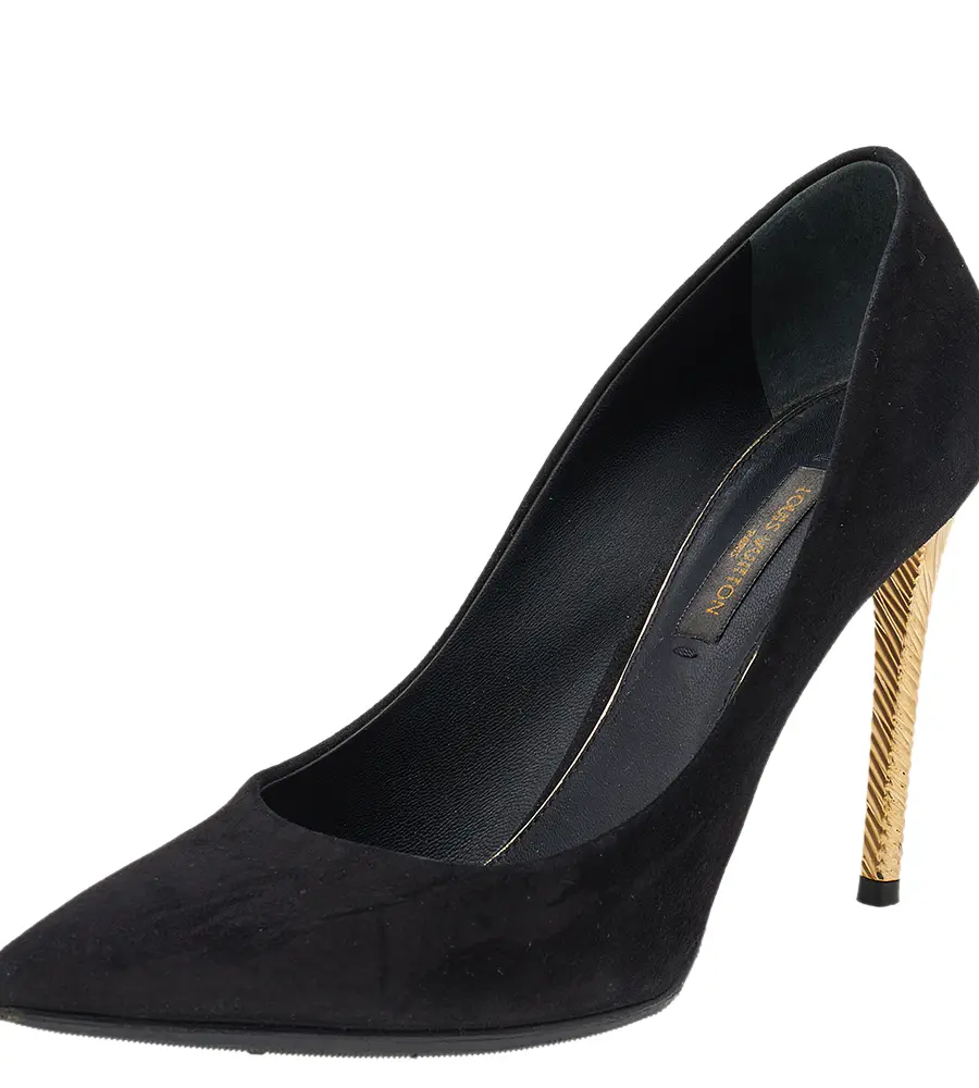 Louis Vuitton Black Suede Pointed Toe Pumps Size 35