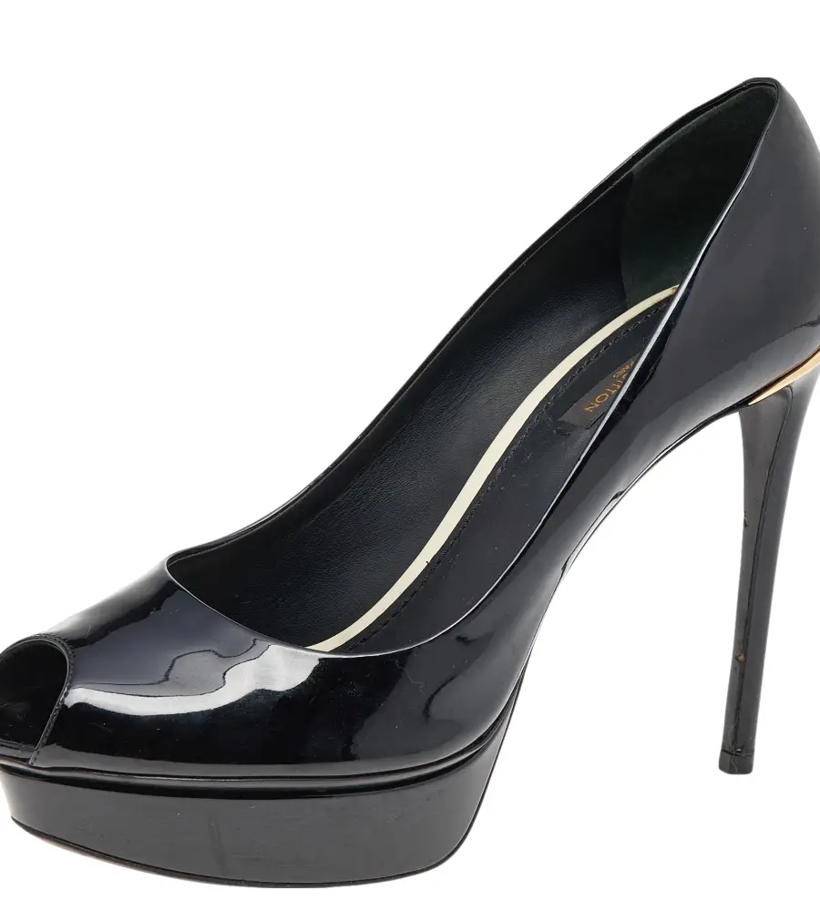 Louis Vuitton Black Patent Leather Platform Pumps Size 39