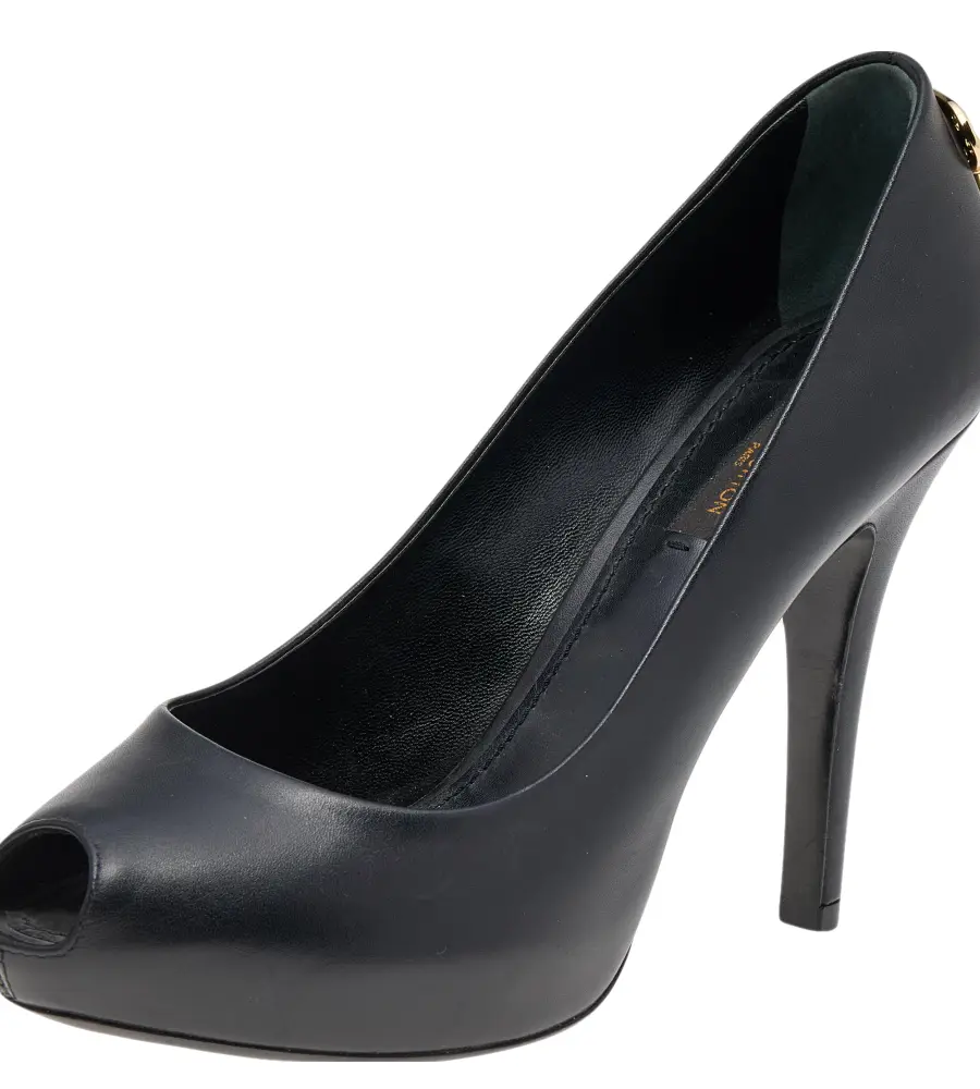 Louis Vuitton Black Leather Oh Really!  Pumps Size 38