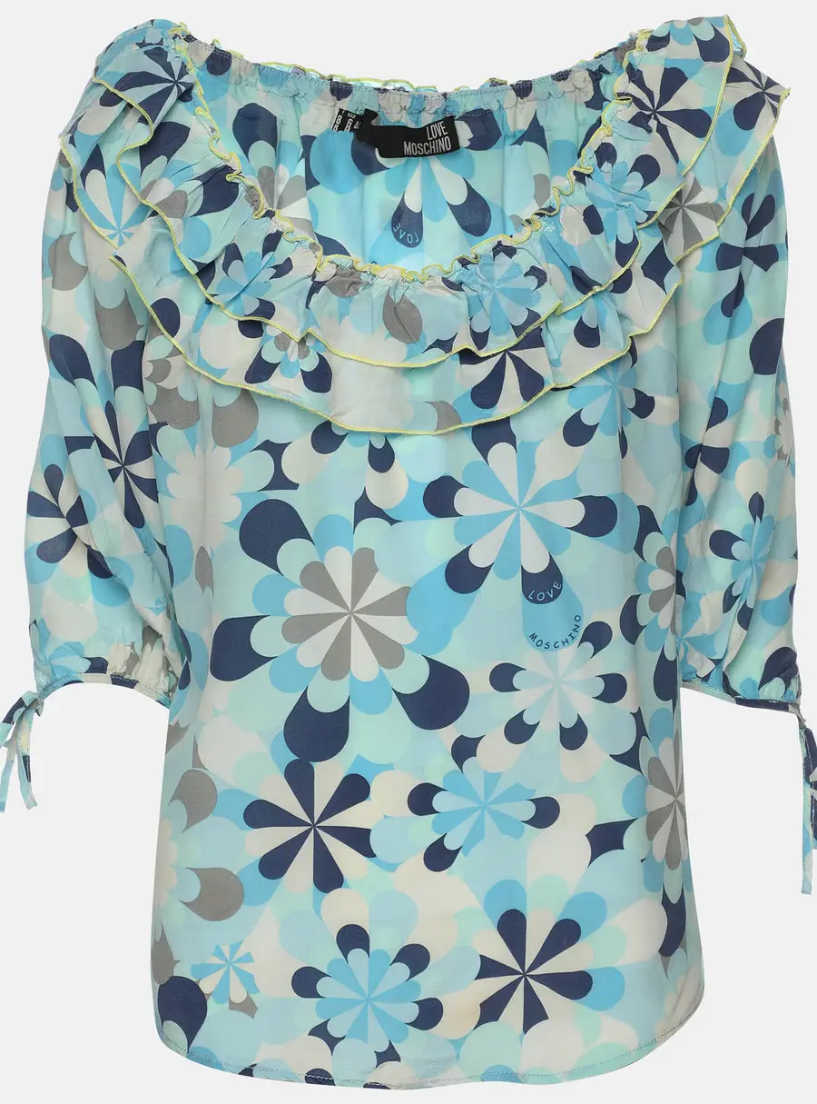 Love Moschino Multicolor Printed Silk Top M