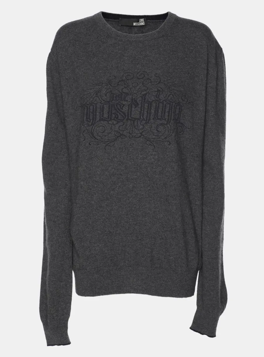 Love Moschino Dark Grey Wool Sweatshirt XXL