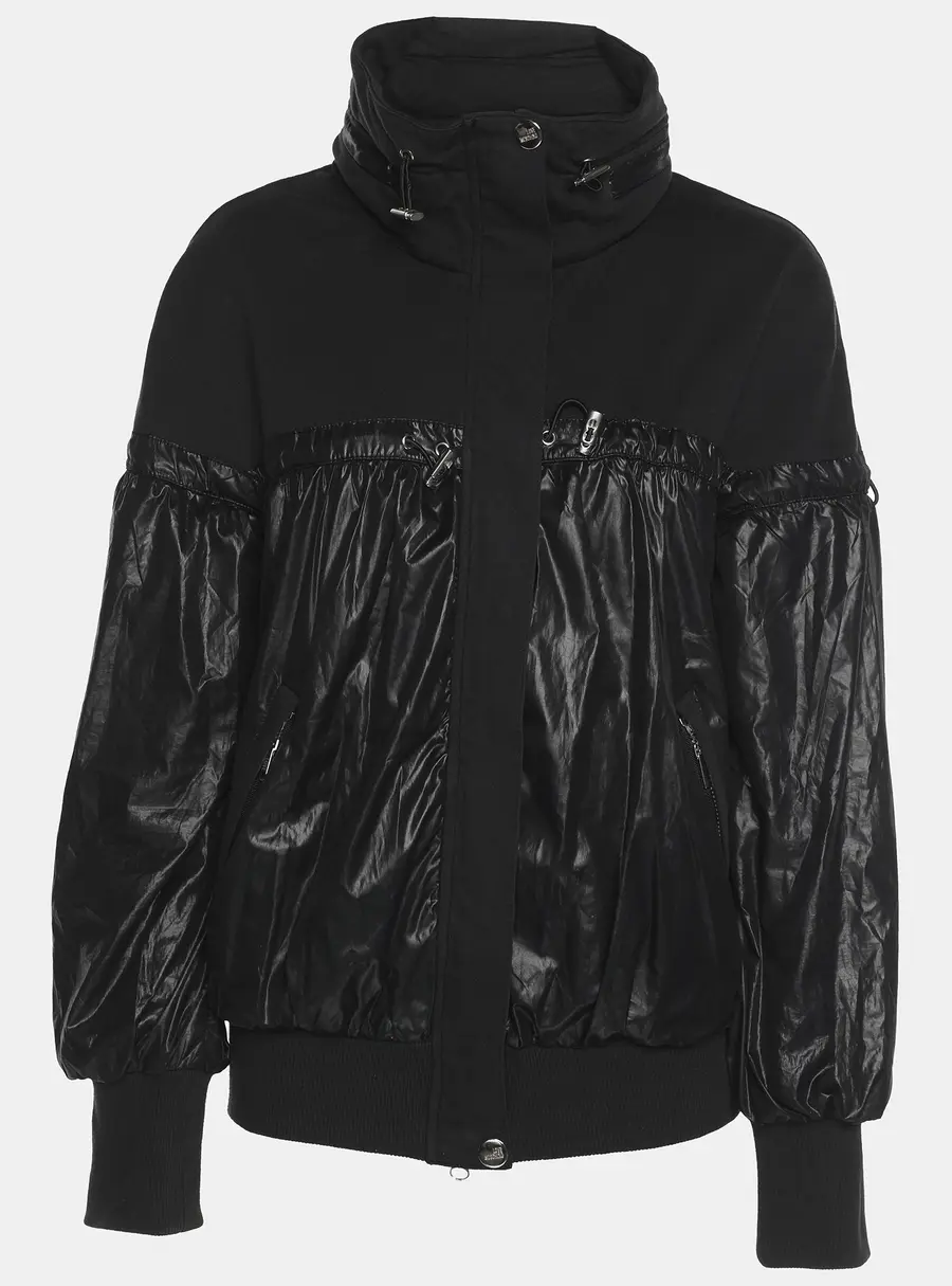 Love Moschino Black Jersey Nylon Hoodie Jacket M