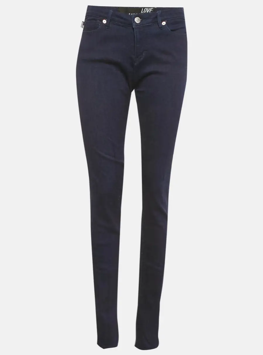 Love Moschino Dark Blue Love Moschino Print Denim Stretch Skinny Fit Jeans L Waist 31"