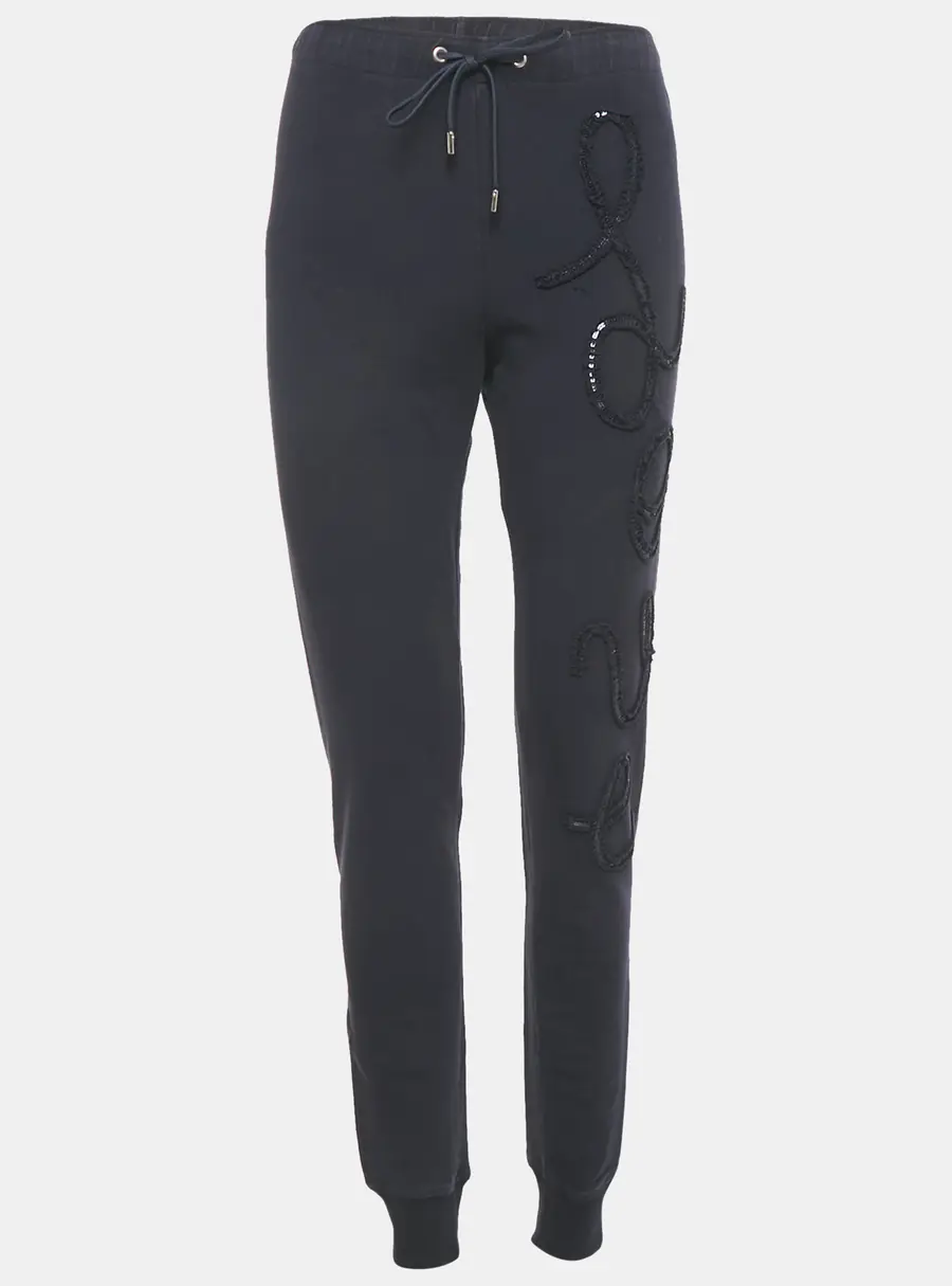 Love Moschino Blue Love Applique Cotton Knit Sweat Pants S
