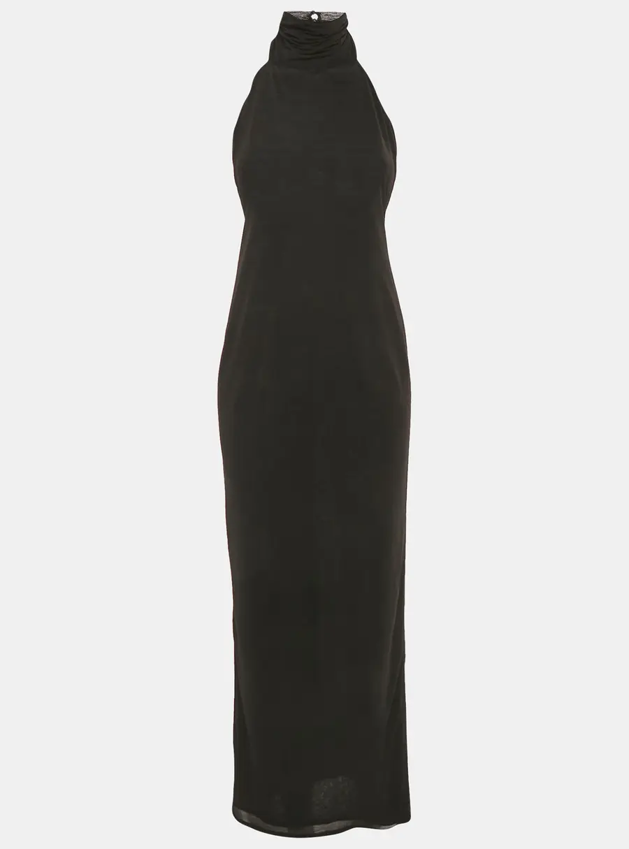 Lovers + Friends Black Jersey Halter Neck Long Dress XS