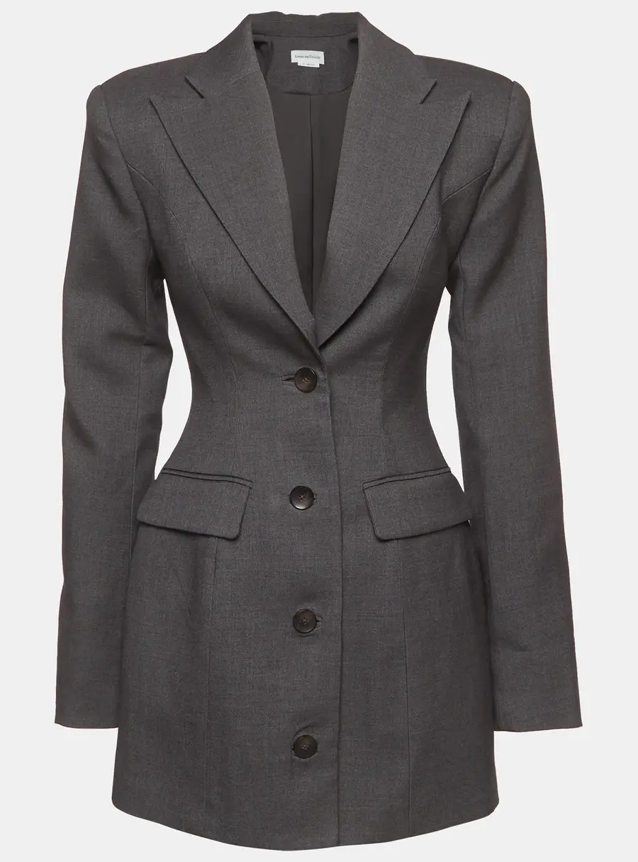 Lovers + Friends Grey Wool Blend Long Sleeve Blazer Dress XS