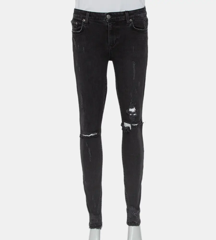Lovers + Friends Black Denim Distressed Skinny Ricky Jeans M