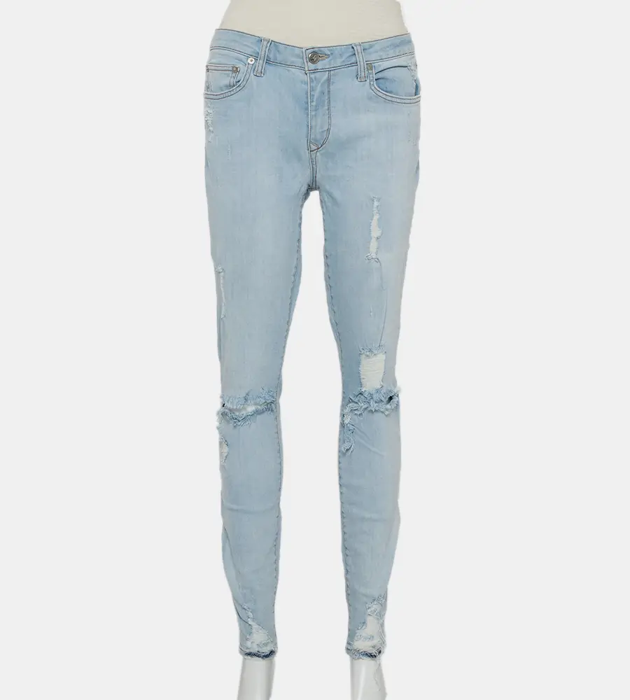 Lovers + Friends Blue Light Wash Denim Distressed Skinny Jeans M