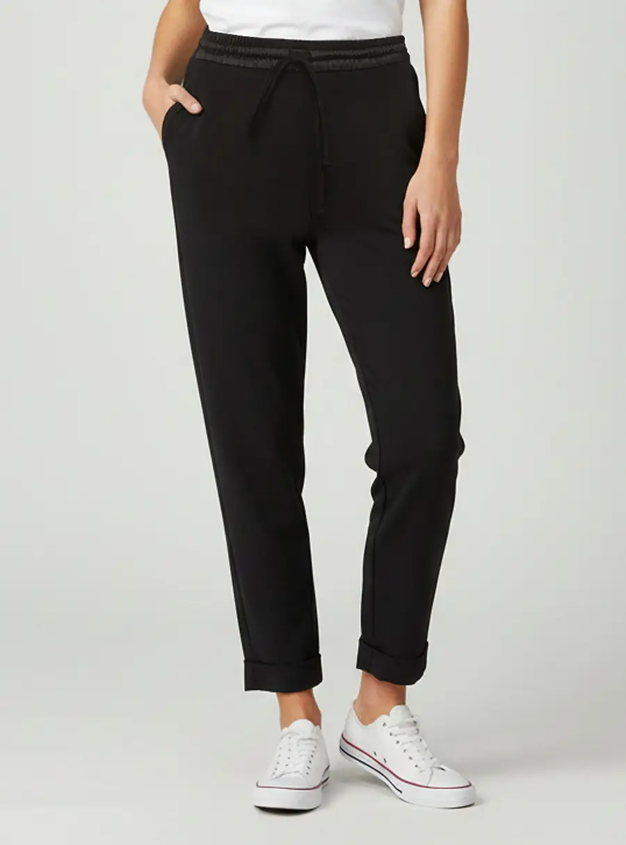 P.A.R.O.S.H. Black Side Striped Crepe Poseidon Trousers M
