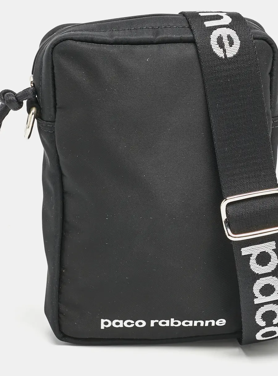 Paco Rabanne Black Nylon Mini Crossbody Bag