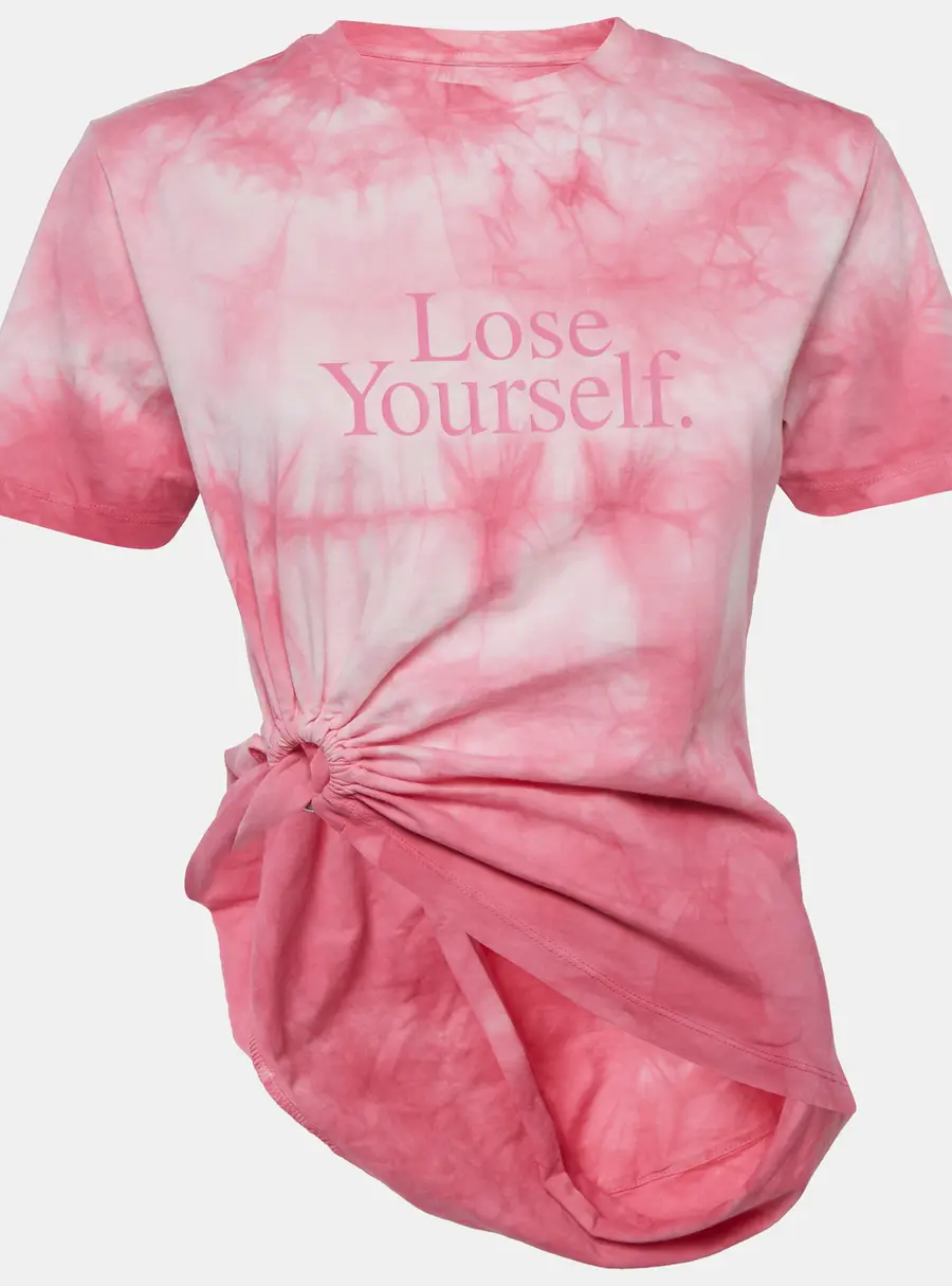 Paco Rabanne Pink Tie-Dye Cotton Asymmetric T-Shirt S