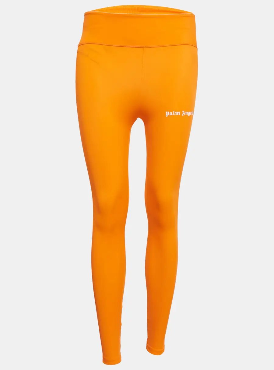 Palm Angels Orange Side Stripe Jersey Leggings S