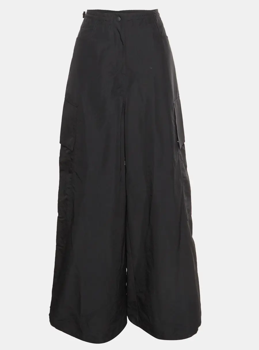 Palm Angels Black Nylon Cargo Pants S