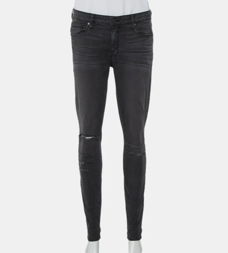 Parker Smith Dark Grey Denim Distressed Skinny Jeans M