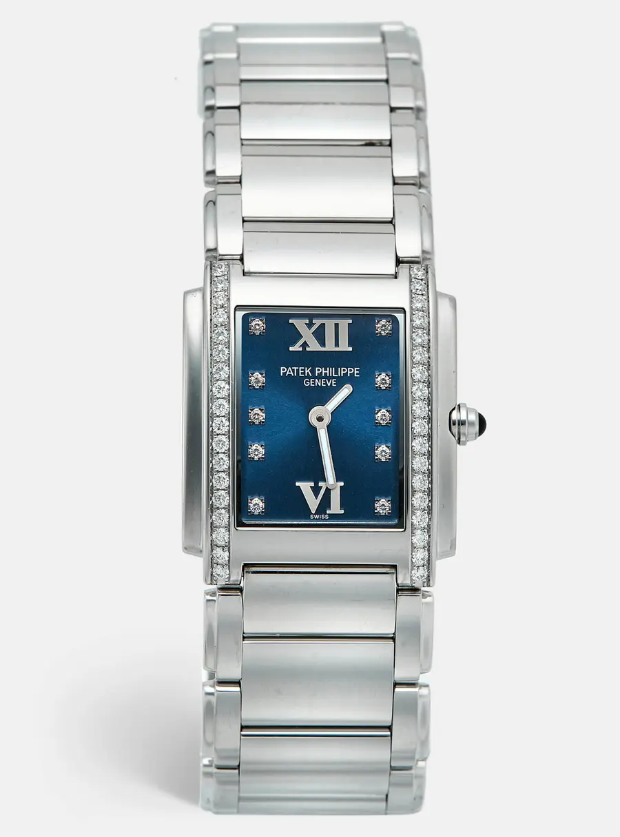 Patek Philippe Twenty-4 4910/10A-012 Blue Dial Stainless Steel Diamond Women's Wristwatch 25.10 mm
