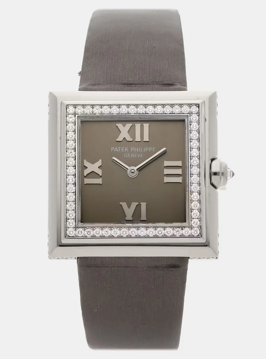 Patek Philippe Gondolo 4868G-001 Grey 18K White Gold Diamond Quartz Women's Wristwatch 28MM
