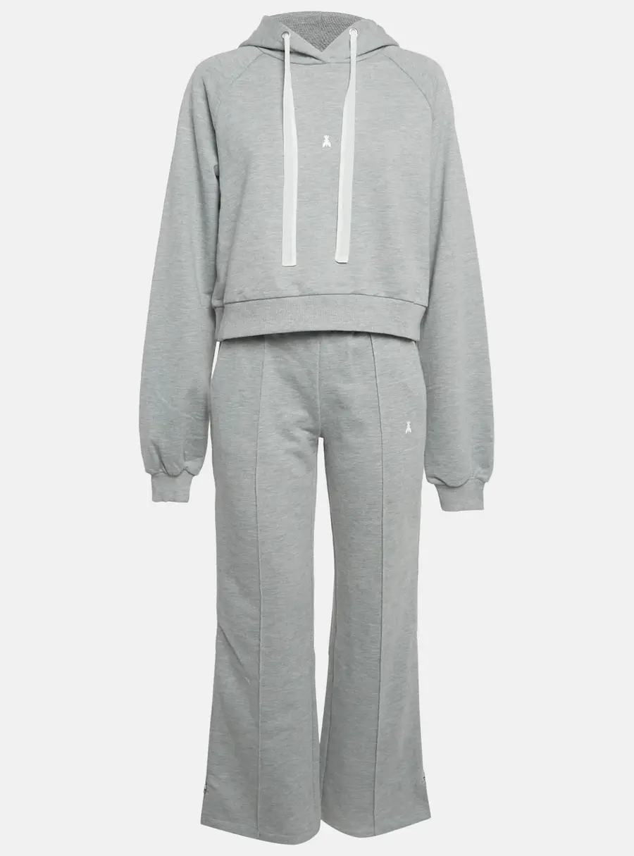 Patrizia Pepe Grey Logo Embossed Knit Set XS