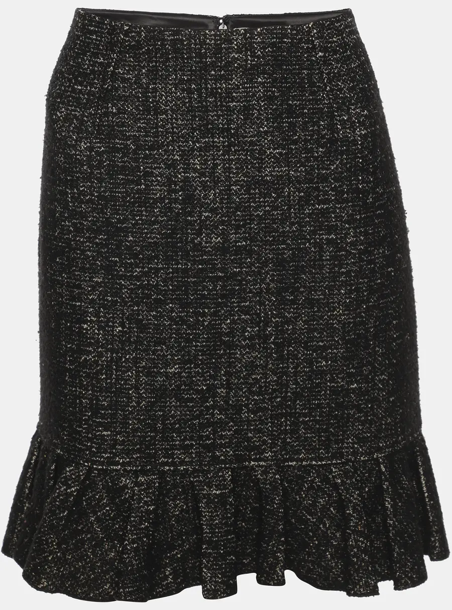 Paule Ka Grey Tweed Flared Mini Skirt S